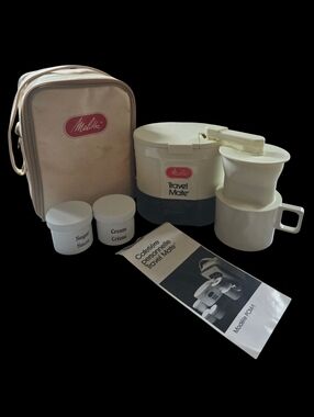 Vintage Melitta Travel Mate Portable Electric Drip Coffee Maker w Case & Manual